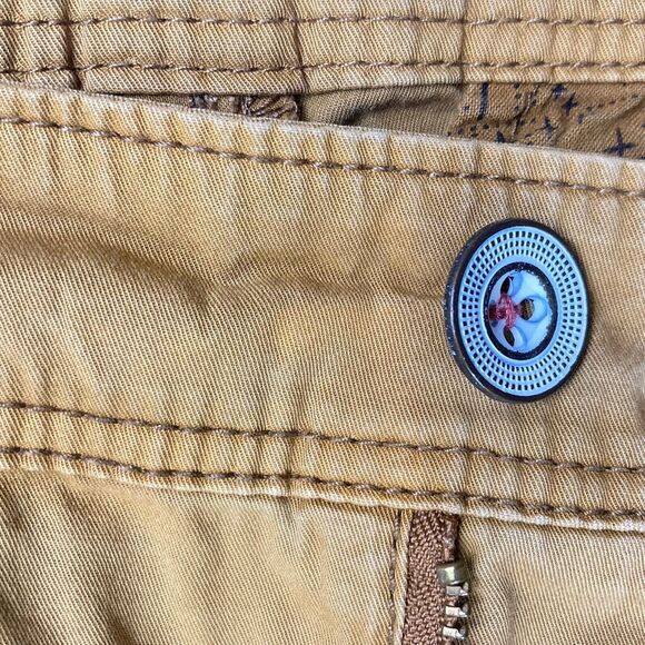 Anthropologie x Hei Hei Mustard Yellow Darby Moto Stretch Boho Pants Size 26 / 4 - Picture 6 of 10